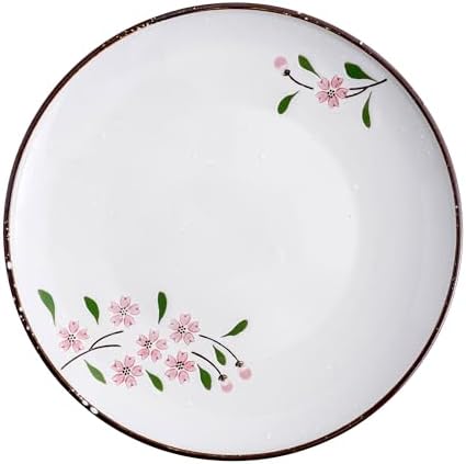 Ceramic Appetizer Plates, 8 Inch Dessert/Salad/Small Dinner Plates for Snacks, Side Dishes, Round Serving (24, Pink Sakura B) - Image 2