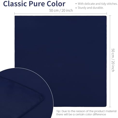 Aneco 16 Pack Square Satin Napkin Bright Silk Table Napkin Soft Smooth Fabric Table Napkin for Wedding Banquet Party Decoration, Navy Blue, 20 x 20 Inch - Image 2