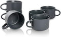 10 Strawberry Street Wazee Matte 4.75"/22 oz Oversized Mug, Set of 6, Charcoal Gray by 10StrawberryStreet