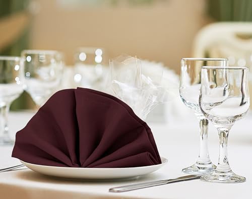 Utopia Home [24 Pack, Burgundy] Cloth Napkins 17x17 Inches, 100% Polyester - Image 4