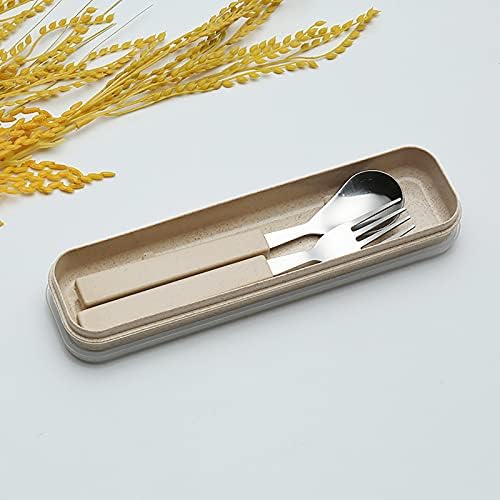VANRA 2-Piece Children Flatware Set 18/10 Stainless Steel Child Tableware Set Silver Cutlery Set Silverware Dinner Utensils Spoon Fork Set with Travel Case for Kids Toddlers (Chrome Finished) (Cream) - Image 2