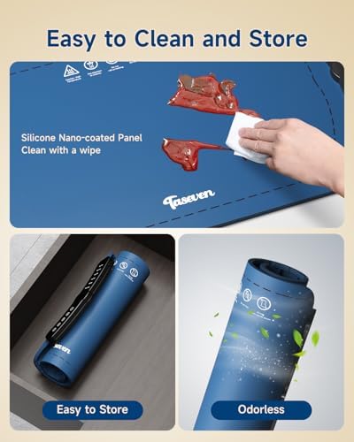 Food Warming Mat,7 Temp,4H Timer,Roll Heat Pad,Thermochromic Line - Image 6