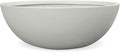 6.9" H x 19.7" D Round Bowl Fiberstone Planter for Succulent and Lotus with Drainage Hole, Smooth Finishes, Weather Resistant, Included 2 Extra Coco Mats (Light Gray, 17.9" Pot Opening)