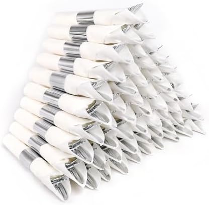 75 Pack Pre Rolled Silver Plastic Silverware Set with Napkin by Dlebay
