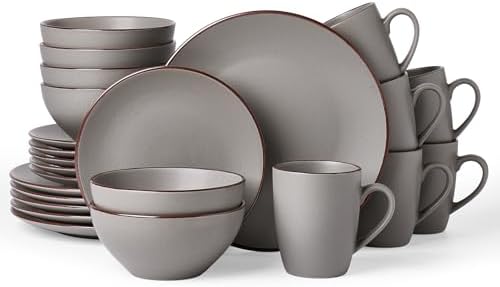 Famiware Venus Dinnerware Sets with Mugs, Ceramic Plates and Bowls for 6 by Famiware
