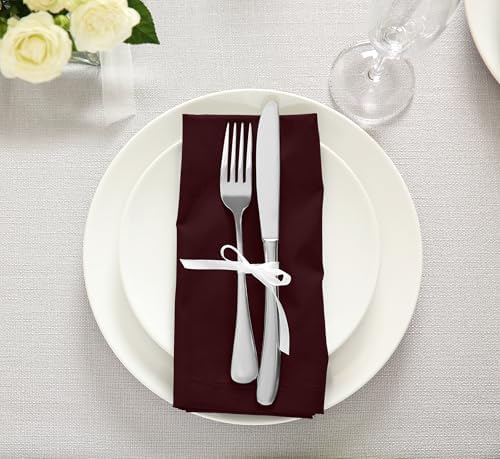 Utopia Kitchen Cotton Blend Burgundy Cloth Napkins [12 Pack, 18x18 Inch] - Image 6