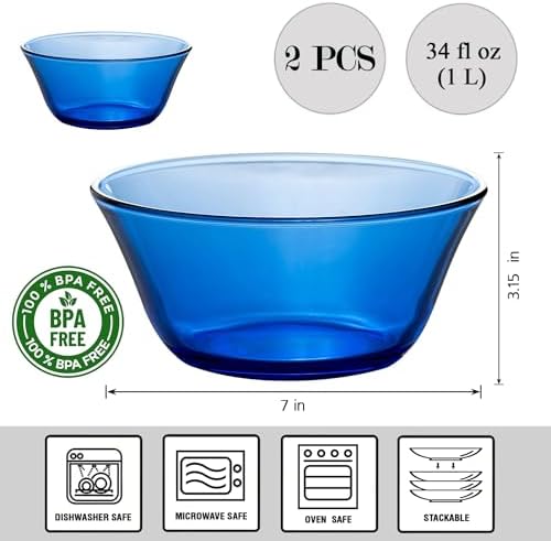 STP GOODS Glass Dinner Plates Set of 2 – Borosilicate Salad & Soup Plates, Transparent Glass Serving Plates for Pasta, Bread, Dessert & Appetizers, Dishwasher Safe Tableware - Image 2