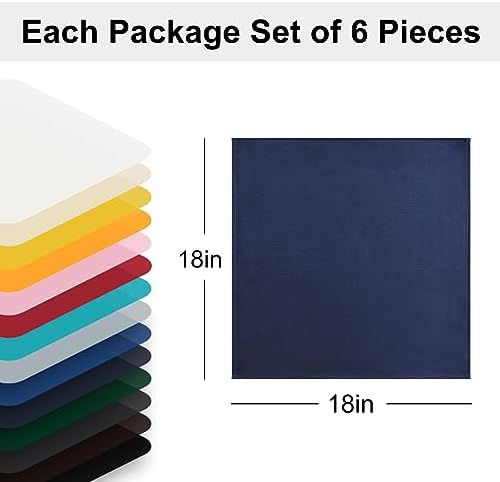 Hiasan Cloth Napkins Set of 6, 18 x 18 Inch, Navy Blue - Image 5
