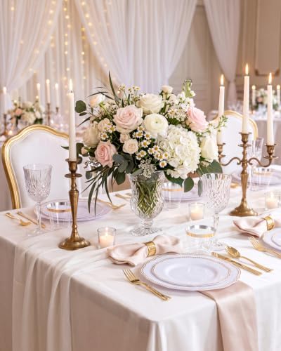 Hioasis 175 Pcs White and Gold Plastic Plates Wedding & Party - Image 6