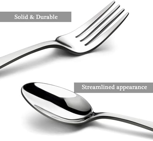 HornTide 12-Piece Flatware Sets Dinner Knife Fork Spoon, 3-Piece Place Setting Service for 4 Person Stainless Steel Mirror Polishing, Ideal for Home, Kitchen and Restaurant - Image 4