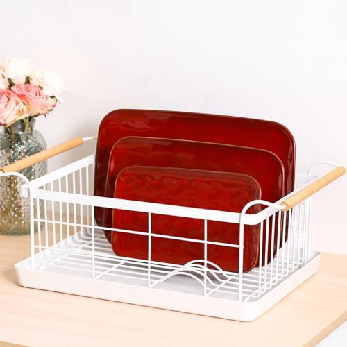 vicrays Ceramic Rectangle Serving Platters - 14" 12" 10" Porcelain Serving Trays Plates for Party BBQ Appetizers Sushi Dessert - Microwave Oven and Dishwasher Safe - Set of 3 -Cherry Red - Image 5