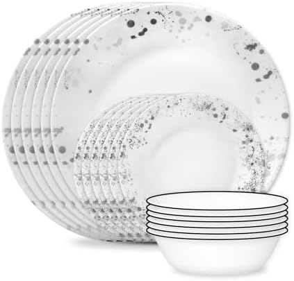 Corelle Monochromatic 18-Piece Round Dinnerware Set, Service for 6 by Corelle