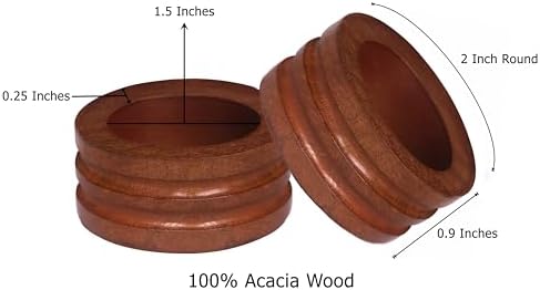 COTTON CRAFT Solid Wood Fluted Ribbed Napkin Rings - Set of 12 Napkin Rings - Image 3