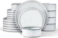 LIANYU 18 PCS Dinnerware Sets for 6, Stoneware Dinner Plates and Bowls Set by LIANYU