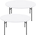 Round Spandex Tablecloth 2 Pack, Elastic Fitted Waterproof Tablecloths for 18"-24" Tables, Stretch Washable Picnic Table Cover for Camping, Dining, Indoor and Outdoor, White
