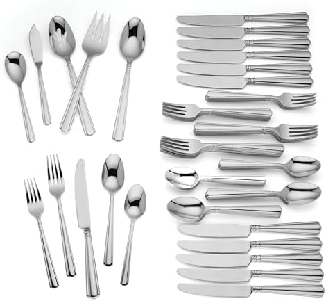 Lenox Amber Hill 65-Piece 18/10 Silverware Set for 12, Flatware - Image 2