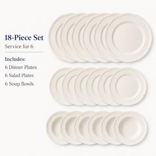 Villeroy & Boch Manoir 18 Piece Dinnerware Set, Creamy White - Image 4