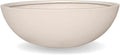 7.7" H x 22" D Round Bowl Fiberstone Planter for Succulent and Lotus with Drainage Hole, Smooth Finishes, Weather Resistant, Included 2 Extra Coco Mats (Kilim Beige, 19.9" Pot Opening)