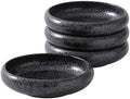 Uaral Japanese Plates Serving Dishes,Salad Bowl Set,Dessert Plate,Appetizer Plate Set of 4,5.5 inch(Black Speckled) by Uaral