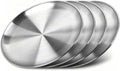 Stainless Steel Plates,4 Pcs 10 Inches Dinner Platess Camping Plate,Perfect for Snack Candy Pizza Fruit Camping Etc.Reusable and Dishwasher Safe (4, 10 inches) by ICSTM