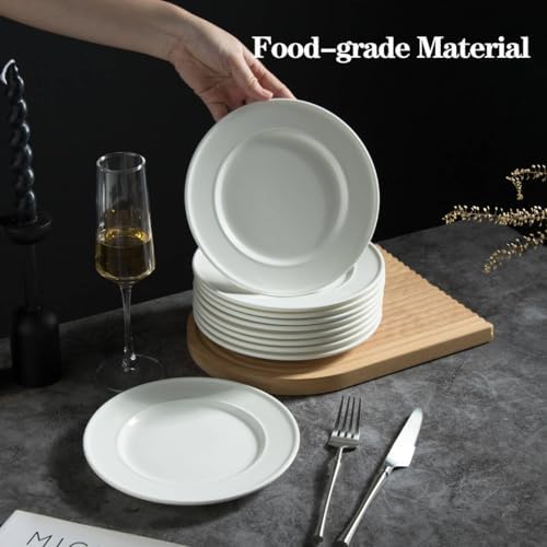 10 Pieces 8 Inch Porcelain Salad Plates, Dessert Dinnerware Sets - Image 4