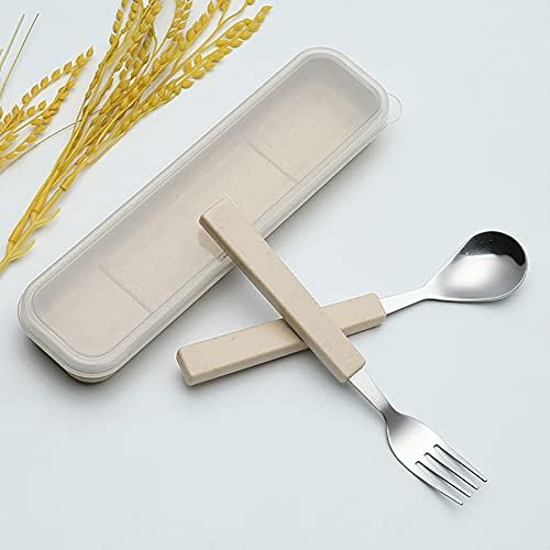 VANRA 2-Piece Children Flatware Set 18/10 Stainless Steel Child Tableware Set Silver Cutlery Set Silverware Dinner Utensils Spoon Fork Set with Travel Case for Kids Toddlers (Chrome Finished) (Cream) - Image 5