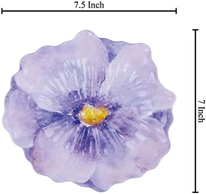 UP Lavender Melamine Dessert Plates, Floral-Shaped Small Serving Plates, for Appetizer, Snacks, and Side Dishes, Purple, 7.5 x 7 Inch, Set of 4 - Image 4