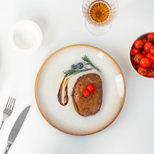 Dinner Plates Set of 6, 10 Inch Ceramic Plates – Porcelain Dinner Plates for Kitchen, Serving & Everyday Use, Microwave & Dishwasher Safe, 25.4Cm（Beige ） - Image 2