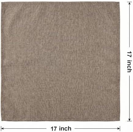 EHouseHome Waterproof Faux Linen Dinner Napkins, Set of 12, 17 x 17,Flax - Image 7