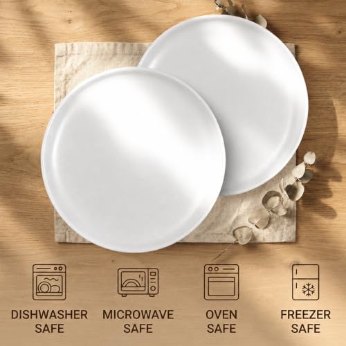 4 Pack Matte Ceramic Dessert Plates, 6 Inch White Appetizer Plates - Image 3