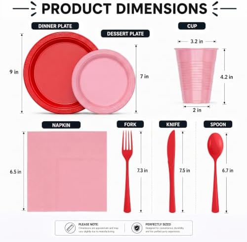 Exquisite 350 Pcs Valentines Plates and Napkins Party Supplies Plate Sets - Image 3