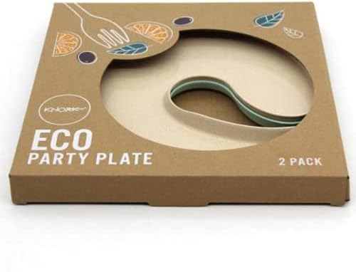 Knork Eco Party Bundle, Appetizer Wine Cup Holder Plate, 2 Piece Set, Mint/Sand - Image 4
