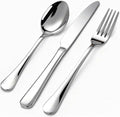 12 Piece Silverware Set for 4, Stainless Steel Heavy Forks Spoons and Knives Set, Mirror Finish Flatware Dishwasher Safe for Family Picnics Daily Gatherings by Unknown