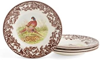 Spode Woodland Canapé Plate Set – 4 Piece 6.5 Inch Fine Porcelain Plates Featuring Red Grouse, Pheasant, Quail & Wood Duck Motifs – Microwave, Dishwasher & Warm Oven Safe, Made in England - Image 2