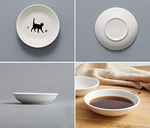 4pcs Ceramic Cat Dinner Plates Seasoning Dishes Appetizer Plates Dipping Bowl - Image 4