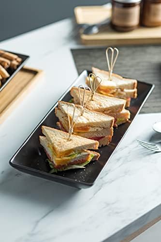 LAUCHUH Serving Platters, Porcelain Rectangular Serving Plates, 14 inches - Image 6