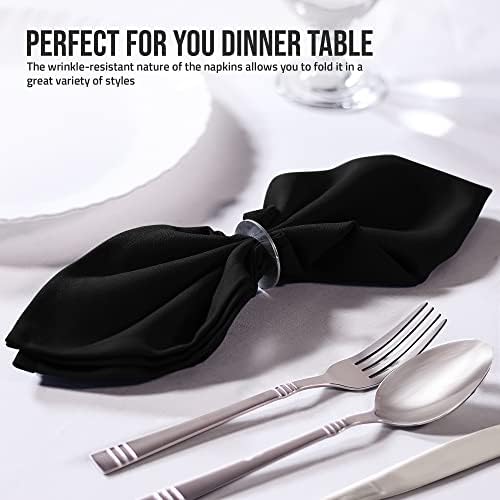 Utopia Home [12 Pack, Black] Cloth Napkins 17x17 Inches, 100% Polyester - Image 4