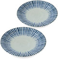 Japanese Plates Set, Indigo Blue, Serving Plates, Gift, Set of 2, 8.7 inch by ProductofGifuJapan