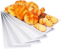 Moretoes 5pcs Melamine White Serving Trays 14.5x6in Rectangular for Party by Moretoes