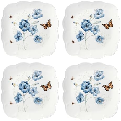 Lenox 894309 Butterfly Meadow Square 4-Piece Dinner Plates by Lenox