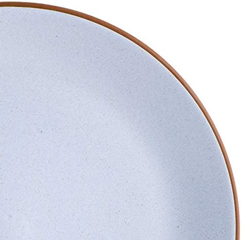 Gibson Elite Contempo Classic Double Bowl Dinnerware Set, Service for 4 (16pcs), Light Blue - Image 4
