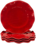 Certified International Perlette Red 9" Melamine Salad/Dessert Plates, Set of 4 by CERTIFIEDINTERNATIONAL