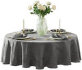 Newbridge Barcelona Damask Fabric Tablecloth, 90 Inch Round, Grey – No Iron, Soil Resistant Table Cover for Dining, Parties and Holidays by HomeBargainsPlus