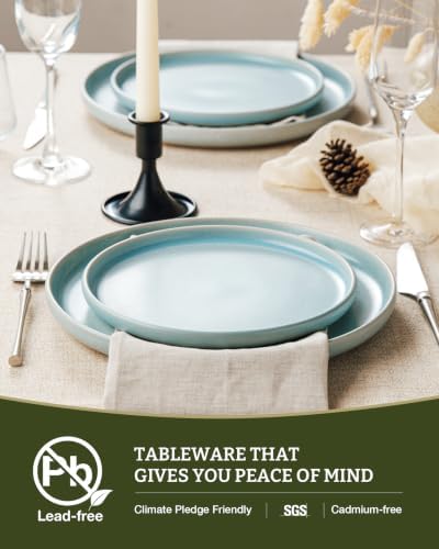 Famiware Milkyway 18-Piece Stoneware Dinnerware Set, Light Blue - Image 7