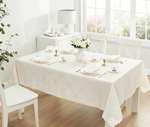 Newbridge Holiday Ribbons Bows Ivory 60 x 84 Rectangle Tablecloth by HomeBargainsPlus