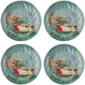 UP At the Lake Melamine Round Dessert Plates, Small Serving Plates, for Appetizer, Snacks, and Side Dishes, Green, 6 Inch, Set of 4 by UPware
