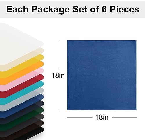 Hiasan Cloth Napkins Set of 6, 18 x 18 Inch, Royal Blue - Image 5