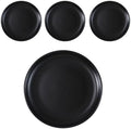 4Pcs Matte Ceramic Dessert Plates, 6In Black Round Appetizer Plates by Unknown