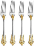 KEAWELL Luxury 4-Piece 18/10 Stainless Steel Dinner Fork Set (Gold Accent) by KEAWELL