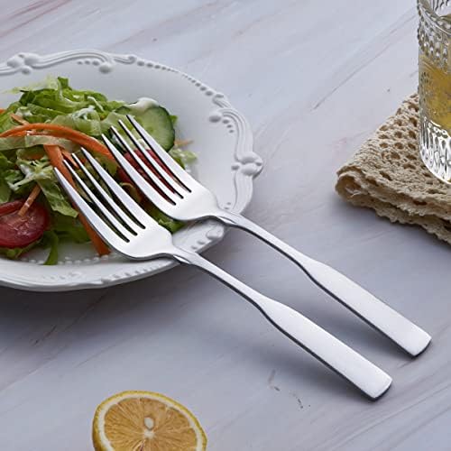 Dinner Fork, Stainless Steel 7.6” Heavy Duty Fork Silverware, Metal Fork Cutlery Set, 6-Piece - Image 7